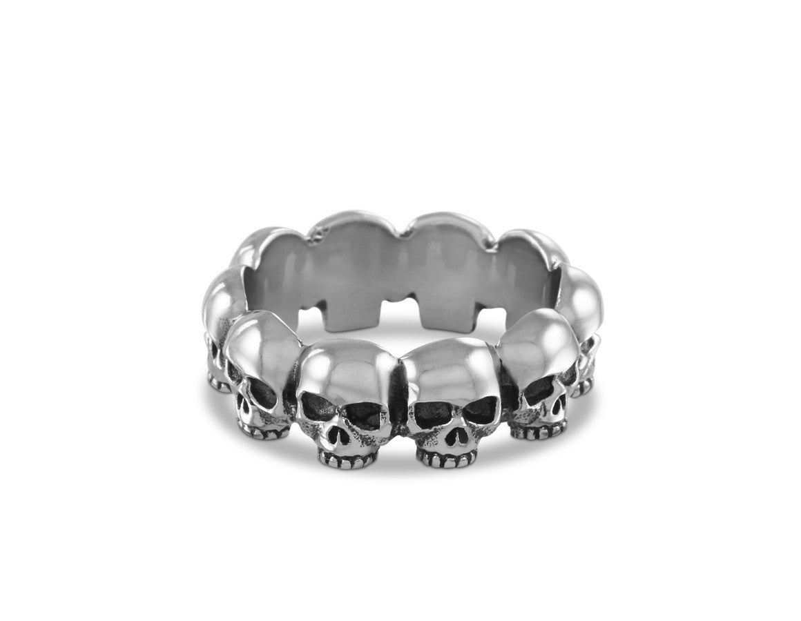 Ring Of Skulls Silver1